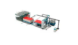 ASPL-10M.FH.2P sandwich panel production line with scissors lift